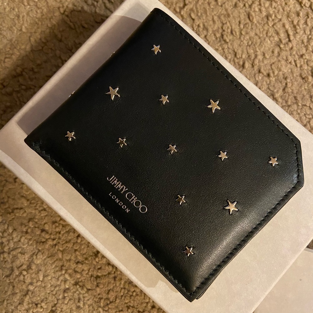 Jimmy Choo Albany Star Leather Bi-Fold Wallet